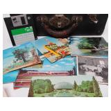 Very Cool Estate Lot Old Suitcase Full of Vintage Paper Items Postcards etc