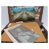 Very Cool Estate Lot Old Suitcase Full of Vintage Paper Items Postcards etc
