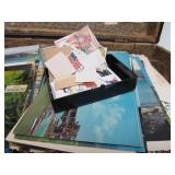 Very Cool Estate Lot Old Suitcase Full of Vintage Paper Items Postcards etc