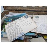 Very Cool Estate Lot Old Suitcase Full of Vintage Paper Items Postcards etc