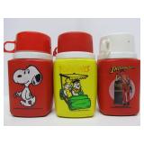 Large Group of Assorted Vintage Thermoses & 2 Lunchboxes