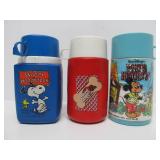Large Group of Assorted Vintage Thermoses & 2 Lunchboxes