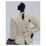 Large Retro Vintage Ceramic Statue of a Gentleman in White Jacket