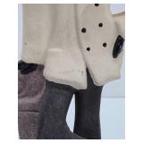 Large Retro Vintage Ceramic Statue of a Gentleman in White Jacket