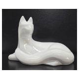 Large Vintage White Ceramic Art Pottery HAEGER Cat Statue