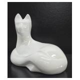 Large Vintage White Ceramic Art Pottery HAEGER Cat Statue