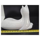 Large Vintage White Ceramic Art Pottery HAEGER Cat Statue