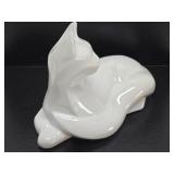 Large Vintage White Ceramic Art Pottery HAEGER Cat Statue