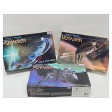 3 New Unbuilt Complete STAR TREK Voyager Model Kits