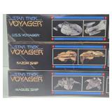 3 New Unbuilt Complete STAR TREK Voyager Model Kits