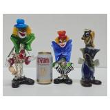 3 Vintage MURANO Glass Clowns