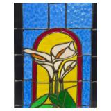 Stained Glass Window w/Irises