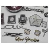Lot of Vintage Metal etc Old Car Emblems