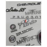 Lot of Vintage Metal etc Old Car Emblems