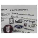 Lot of Vintage Metal etc Old Car Emblems