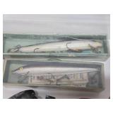 Group of Old Vintage Fishing Lures & Advertising Ammo Boxes
