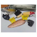 Group of Old Vintage Fishing Lures & Advertising Ammo Boxes