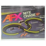 Vintage AFX "Nite Chase" Slot Car Set w/Cars