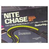 Vintage AFX "Nite Chase" Slot Car Set w/Cars