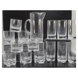 Great Looking Larger Set of Rocks Glasses Tumblers Pitcher etc