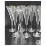 Set of 11 Signed ORREFORS Champagne Flutes