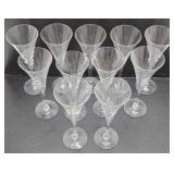 Set of 11 Signed ORREFORS Champagne Flutes