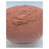 Highly Detailed Vintage Oriental Clay Bowl w/Dragons
