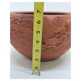 Highly Detailed Vintage Oriental Clay Bowl w/Dragons