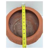 Highly Detailed Vintage Oriental Clay Bowl w/Dragons