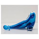 Signed Art Glass Seal Sculpture