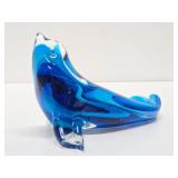 Signed Art Glass Seal Sculpture