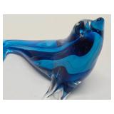 Signed Art Glass Seal Sculpture