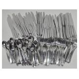 LARGE Set of Mid Century Stainless Flatware w/Snowflake or Flower Design - Superior Stainless