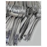 LARGE Set of Mid Century Stainless Flatware w/Snowflake or Flower Design - Superior Stainless