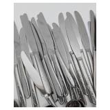 LARGE Set of Mid Century Stainless Flatware w/Snowflake or Flower Design - Superior Stainless