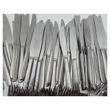 LARGE Set of Mid Century Stainless Flatware w/Snowflake or Flower Design - Superior Stainless
