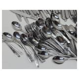 LARGE Set of Mid Century Stainless Flatware w/Snowflake or Flower Design - Superior Stainless