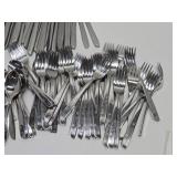 LARGE Set of Mid Century Stainless Flatware w/Snowflake or Flower Design - Superior Stainless