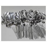 LARGE Set of Mid Century Stainless Flatware w/Snowflake or Flower Design - Superior Stainless