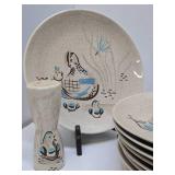Nice Group of Mid Century RED WING "Bob White" Dinner Ware