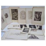 LARGE Lot of Antique Artworks Prints Plates etc
