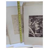 LARGE Lot of Antique Artworks Prints Plates etc