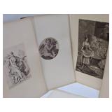 LARGE Lot of Antique Artworks Prints Plates etc