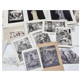 LARGE Lot of Antique Artworks Prints Plates etc