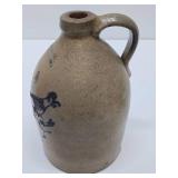 Early Salt Glazed Stoneware Jug w/Great Bird Decoration - Norton - Bennington, Vermont