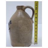 Early Salt Glazed Stoneware Jug w/Great Bird Decoration - Norton - Bennington, Vermont