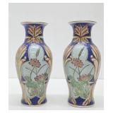 Lovely Antique Japanese Porcelain Vases - Qing Dynasty Markings