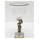 Large Antique 15" figural Pedestal Bowl