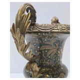 Impressive Ornate Antique Porcelain Vase w/Gilt Handles & Hardware