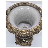 Impressive Ornate Antique Porcelain Vase w/Gilt Handles & Hardware